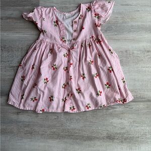 Next Pink and White Striped Floral Dress
